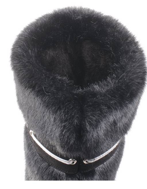 Унты женские на литой подошве черные, норка черная - Roshva фото 6