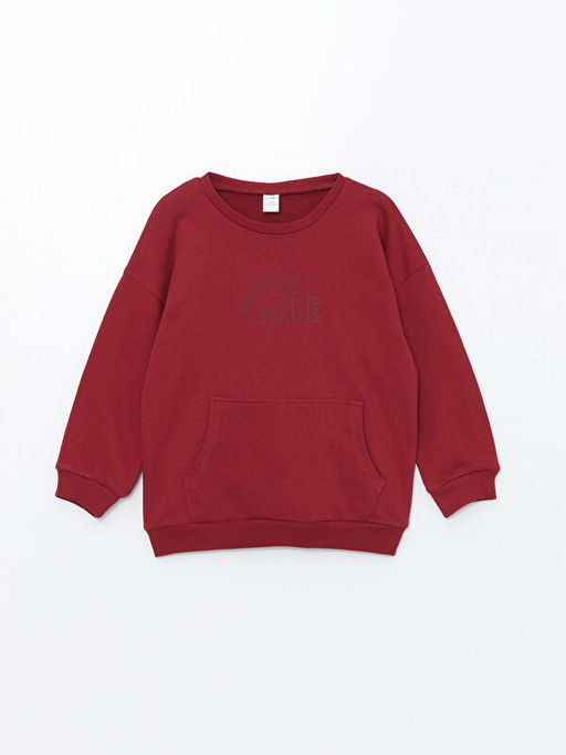 Bisiklet Yaka Uzun Kollu Bask?l? Erkek Bebek Sweatshirt ve E?ofman Alt 2li Tak?m - Waikiki фото 2