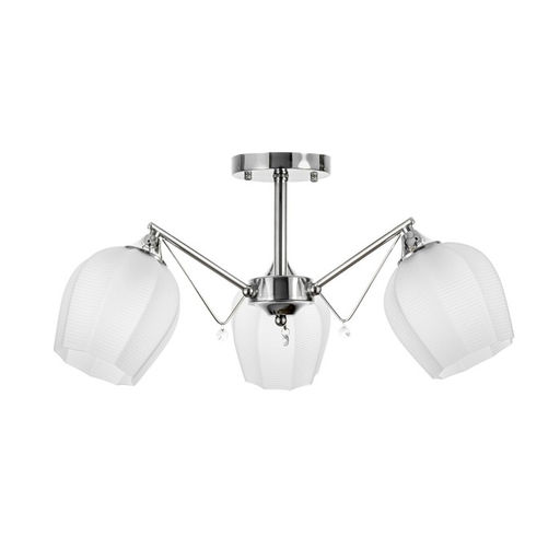 Светильник потолочный BayerLux «Миранда», люстра 3хЕ27, 40 Вт, хром, 59×59×26 см