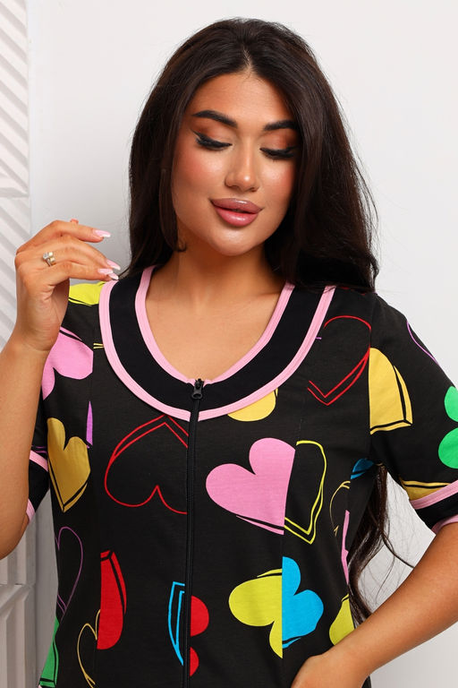 Халат женский из кулирки Марфа сердечки - Амадэль фото 10