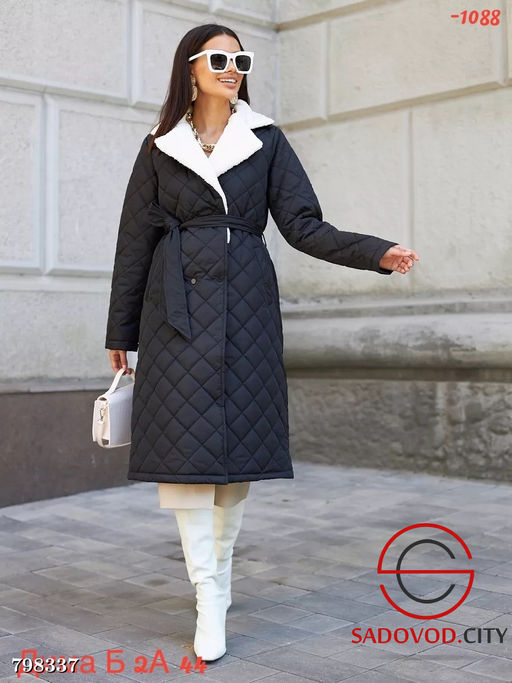 куртка женская длинная с поясом - Bruno фото 2