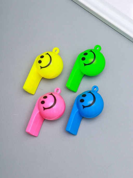 Цена за 12 шт. Свисток пластик "Смайл", МИКС