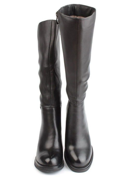 02-FN935-1M BLACK Сапоги зимние женские (натуральная кожа, байка, натуральный мех)