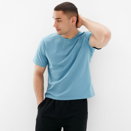 Футболка мужская MINAKU REGULAR FIT: голубая, р-р 56