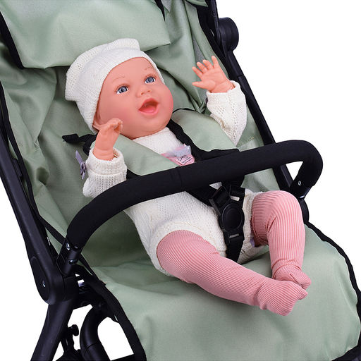 Коляска для кукол прогулочная, складная, с корзиной, цвет хакки, в пакете