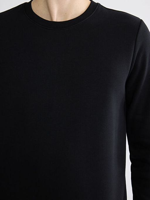 Bisiklet Yaka Erkek Kal?n Sweatshirt