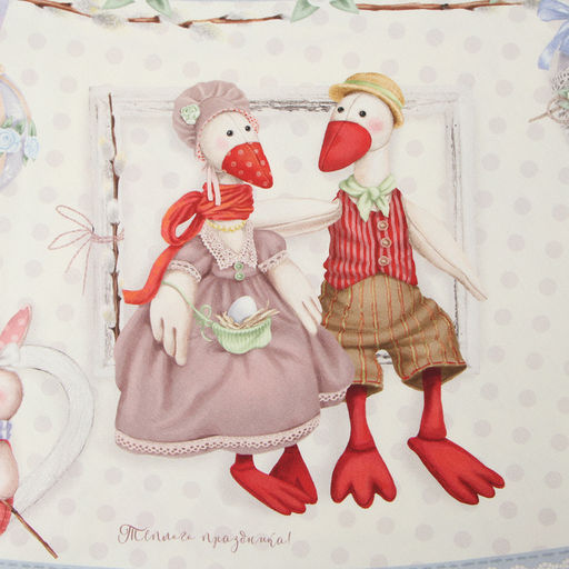 Скатерть Этель Пасхальные Тильды d=148 см, 100% хл, саржа 190 гр/м2  фото 13