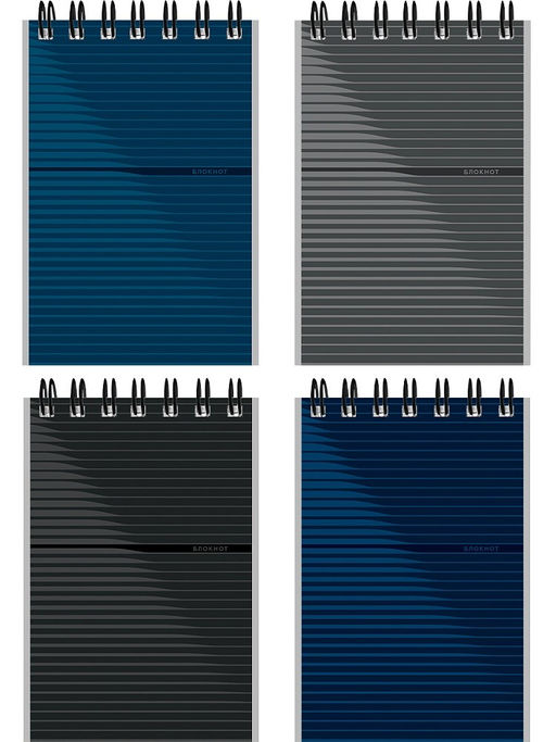 Цена за 5 шт. Блокнот А7 40л. на гребне "Дизайн в полоску" ("Prof-Press", Б40-9328)