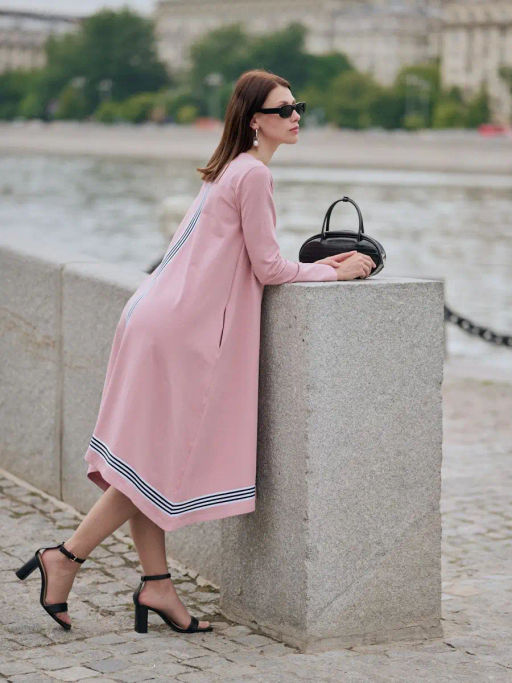 Платье с тесьмой по низу 92% хлопок, 8% эластан - Tantino фото 19