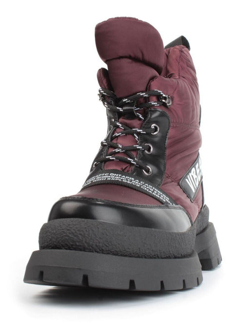 02-FAS21-2Z VINOUS/BLACK Дутики женские (искусственная кожа, плащевая ткань, шерсть)