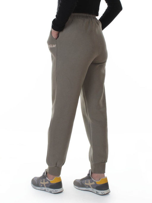 2623 GRAY/GREEN Штаны утепленные спортивные женские (85% хлопок, 10% полиэстер, 5% спандекс)