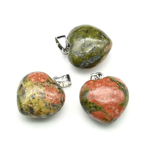 Кулон Сердце 20*20мм из унакита