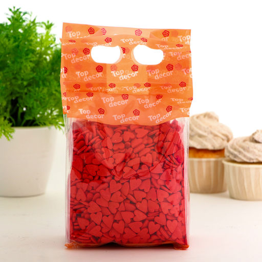 Кондитерская посыпка Top decor, «Сердечки», красные, большие, 750 г
