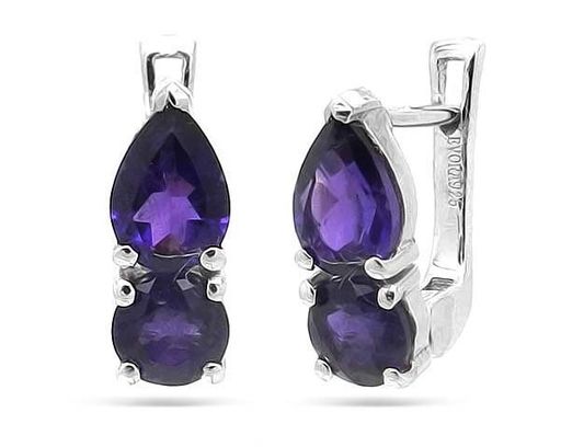 Серьги, аметист, Люсен