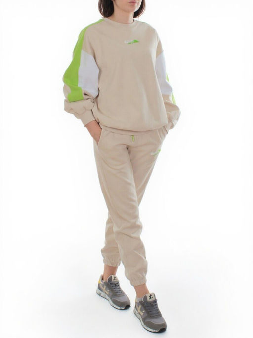 3160/3161 BEIGE/LT. GREEN Костюм спортивный женский (95% хлопок, 5% эластан)