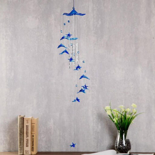 Музыка ветра «Дельфин», пластик, 4 трубочки и 11 фигурок