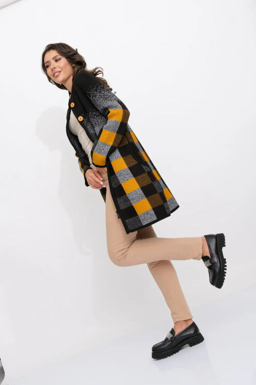 ЗЛАТА Кардиган К 675 ст/горчичный микс