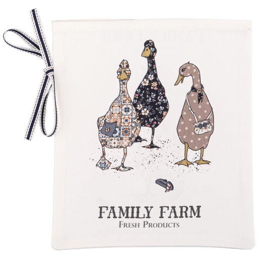 МЕШОЧЕК ПОДАРОЧНЫЙ FAMILY FARM 25Х23СМ,100% ХЛОПОК,БЕЛЫЙ,ТВИЛ,ПРОПИТКА