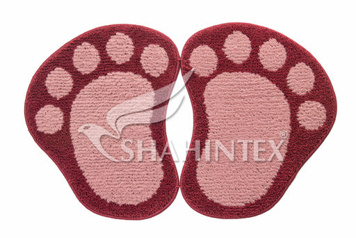 Коврик SHAHINTEX ЛАПКИ MICROFIBER разделенные 50*80 розовый 64  фото 2
