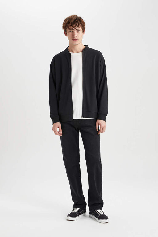 Кардиган-бомбер стандартного кроя с воротником-бомбером - Defacto фото 2