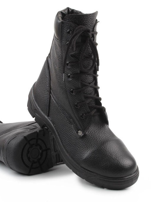 05-9010 BLACK Ботинки зимние мужские (натуральная кожа, искусственная кожа, искусственный мех)