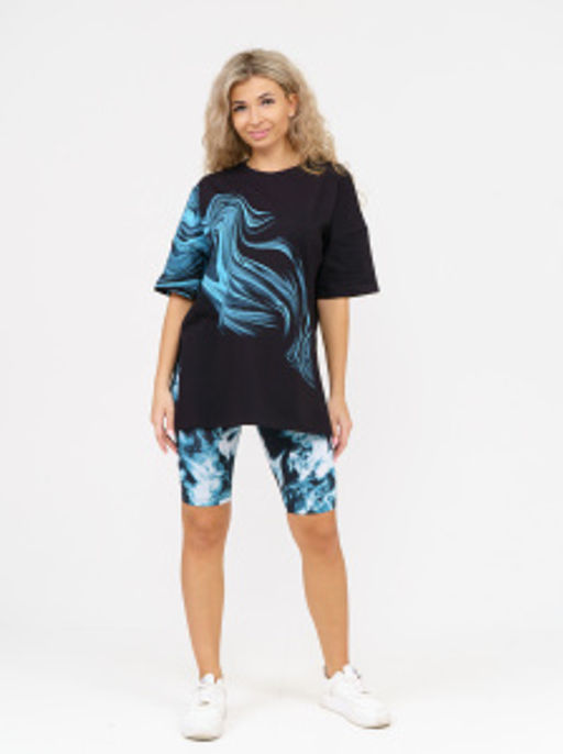 910 Костюм "черный/голубой"