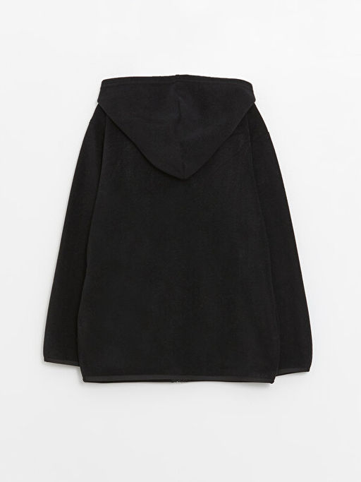 Kap??onlu Basic Uzun Kollu Polar Erkek ?ocuk Fermuarl? Sweatshirt