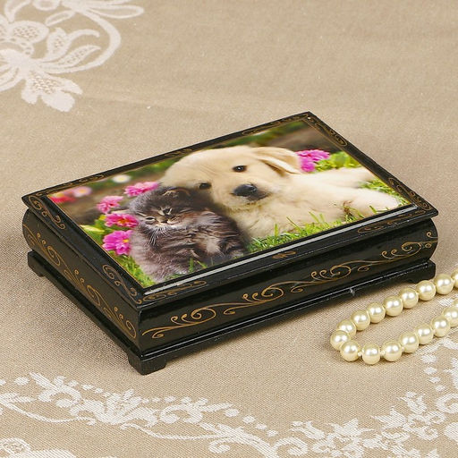 Шкатулка Животные, 10?14 см, лаковая миниатюра, микс - Simaland фото 7