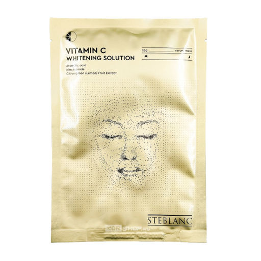Тканевая маска-сыворотка для лица с витамином С Vitamin C Whitening Solution Serum Mask Steblanc, Корея, 25 г Акция