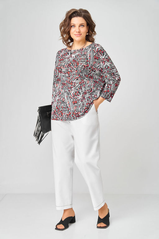 Джемпер Bliss 9402 белый, красный