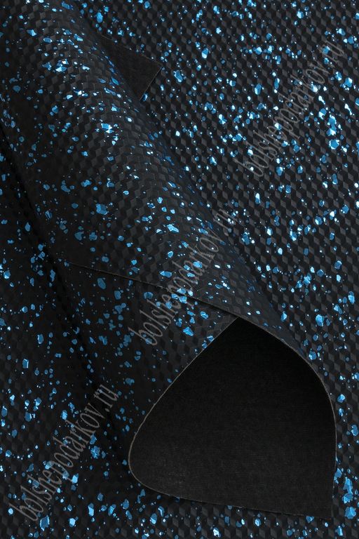 Кожзам текстурный "Брызги" А4 (5 листов) SF-5837, черный/синий №7