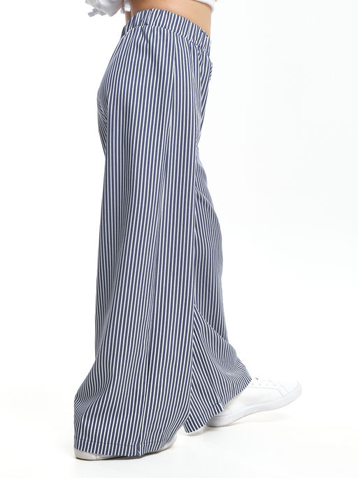 Брюки палаццо спортивные штаны для девочки UD 7949 синяя полоска - Mini maxi фото 9