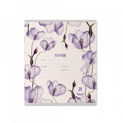 Цена за 10 шт. Тетрадь школьная ученическая ErichKrause Mystic Flowers, 24 листа, линейка (в плёнке по 10 шт.)_MIX-PACK  фото 5