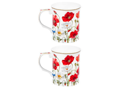 Набор 2 кружек 400 мл 12,5*9*10 см Маки NEW BONE CHINA - Elan gallery фото 6
