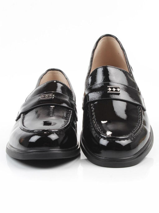 03-DEB55-2 BLACK Лоферы женские (натуральная кожа)