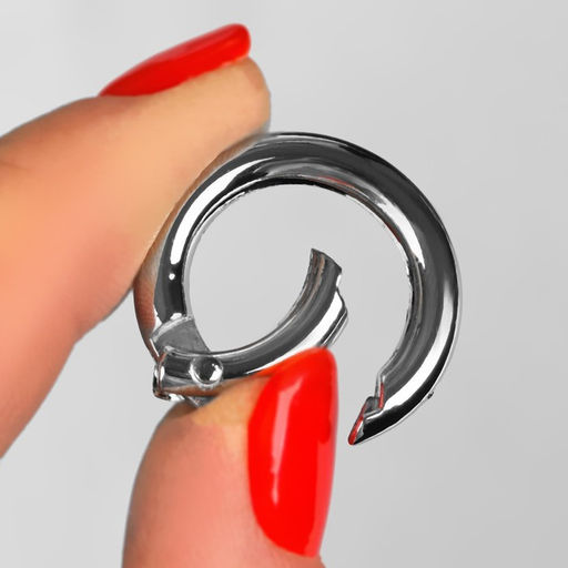 Кольцо-карабин, d=16/24 мм, толщина - 4 мм, 5 шт., цвет серебряный