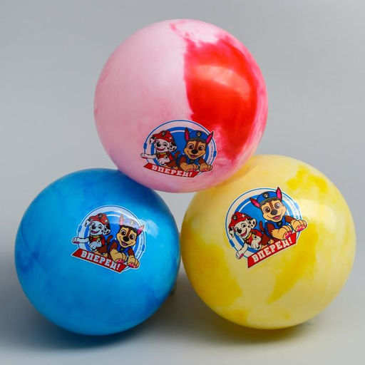 Мяч детский Paw Patrol Вперед, 16 см, 50 г, мрамор, МИКС  фото 4