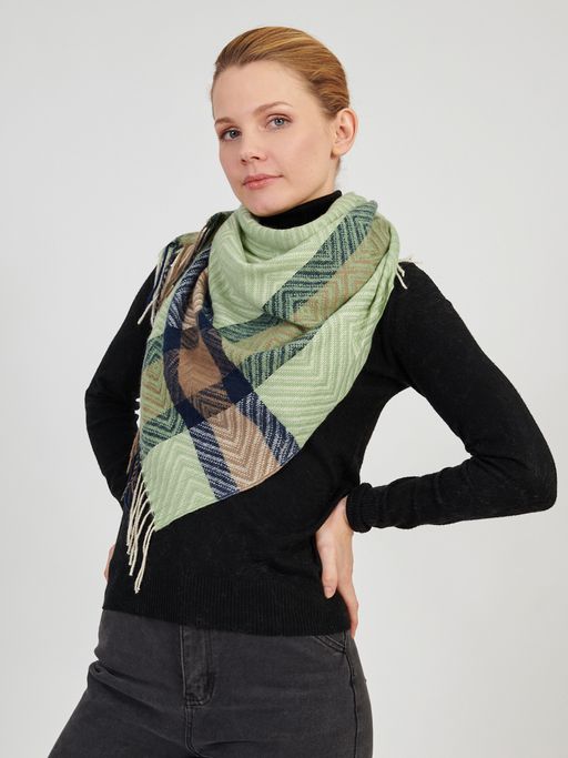 Большой  платок в стиле арт-деко в составе шерсть - Tantino фото 3