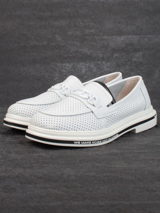 03-PDD170-1 WHITE Лоферы женские (натуральная кожа) - Фабричный китай фото 5