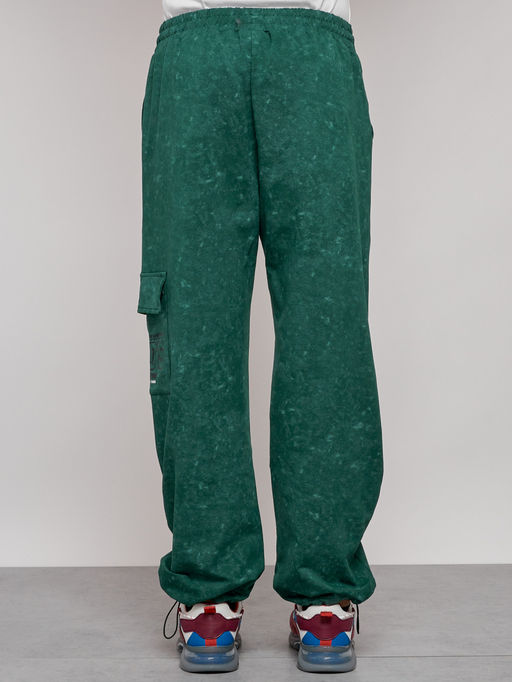 Широкие спортивные брюки трикотажные мужские зеленого цвета 12932Z - Mtforce фото 12