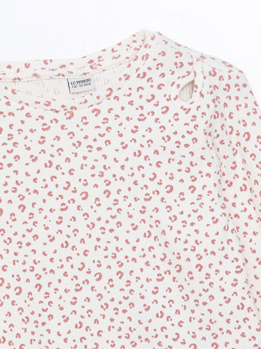 Bisiklet Yaka Bask?l? Uzun Kollu K?z ?ocuk Ti??rt - Waikiki фото 2