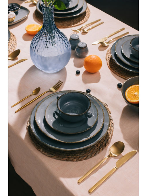 Тарелка глубокая Magistro Alpine Frost, 350 мл, d=23 см, фарфор, голубовато-серый  фото 7