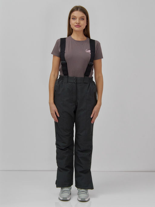 Брюки горнолыжные женские утепленные черного цвета 2111Ch