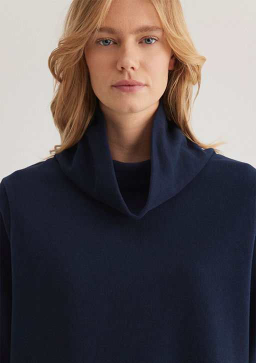 Bogazl? Kol Detayl? Lacivert Tisort - Mavi фото 7