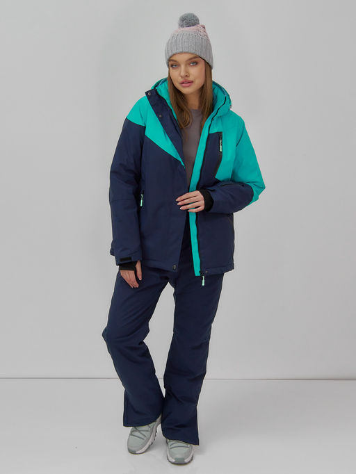 Горнолыжный костюм женский зимний бирюзового цвета 0707Br - Chunmai фото 17