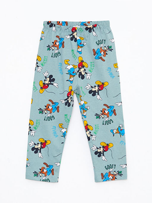 Polo Yaka Uzun Kollu Mickey Mouse Bask?l? Erkek Bebek Pijama Tak?m? - Waikiki фото 3