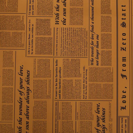 Плёнка матовая двухсторонняя "Газета на крафте" белый, 0,58 х 10 м