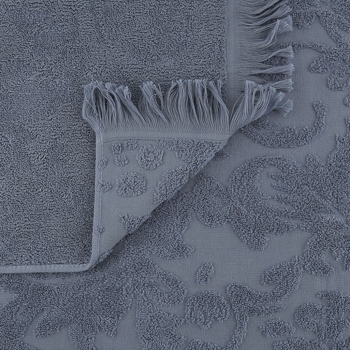 Полотенце махровое "Королевский шик" 70х140см, хлопок 100%, с бахромой, стальной синий (Китай)
