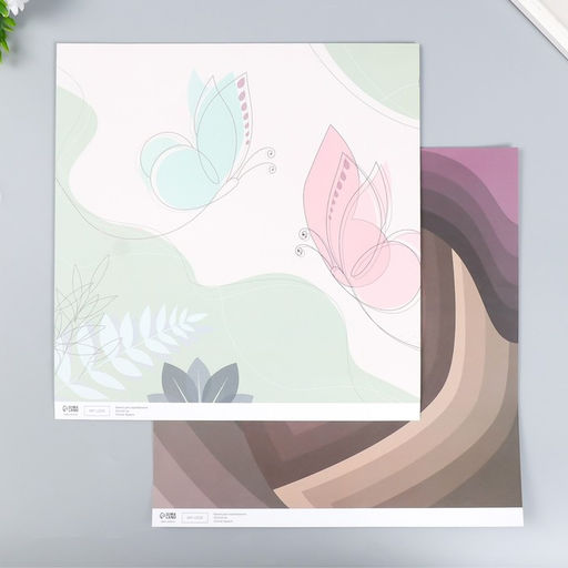 Цена за 5 шт. Бумага для скрапбукинга двусторонняя «Нежность весны», плотность 180 г, 30.5×32 см