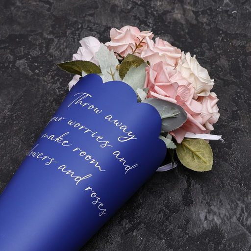 Цена за 10 шт. Пленка для цветов, фигурная, синяя, 55х30х45 см - UPAK LAND фото 2